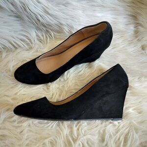 A New Day Target Black Wedge Pump Heels Faux Suede